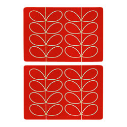 Orla Kiely Linear Placemats, Set of 2 Red